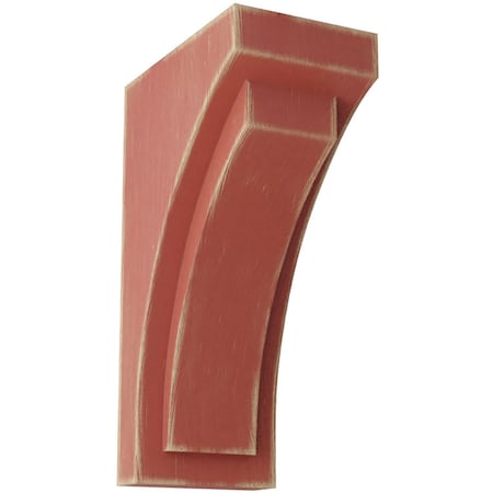 Ekena Millwork 3"W x 4 3/4"D x 8"H Small Felix Wood Vintage Decor Corbel, Salvage Red CORWD03X04X08FERD